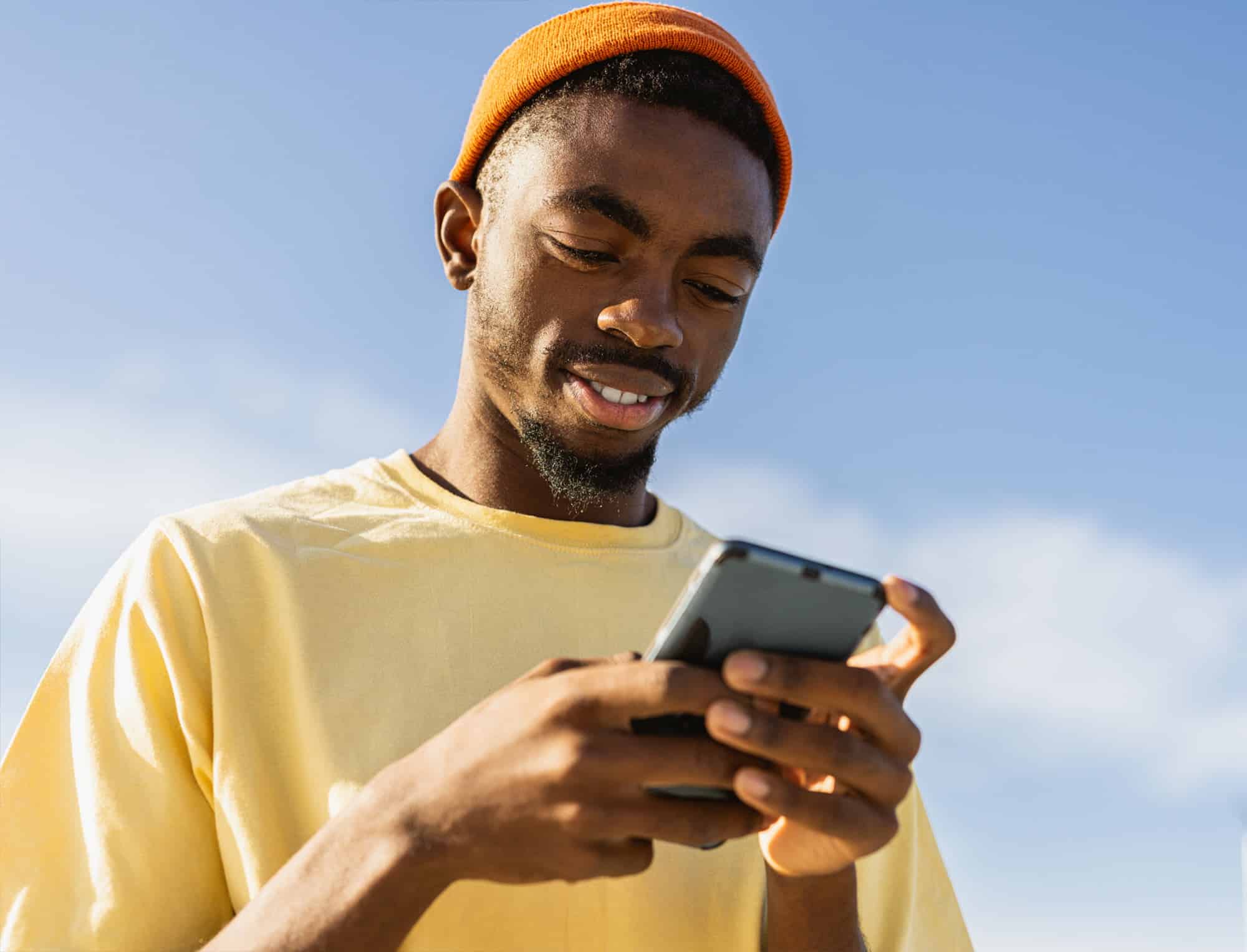 a man holding a phone